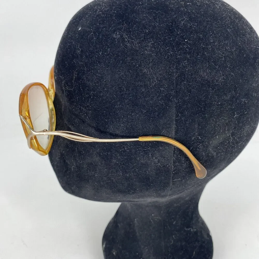 Vintage Metzler Eyeglasses Frames Amber Oversized Square 57/80 482 130 Womens